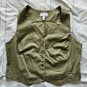 Sofia Vergara Olive Green Vest Size Medium